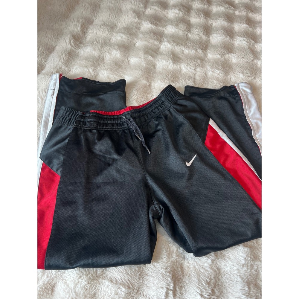 Vintage Nike Hoops Reversible Black Joggers with Red‎ and White Stripes